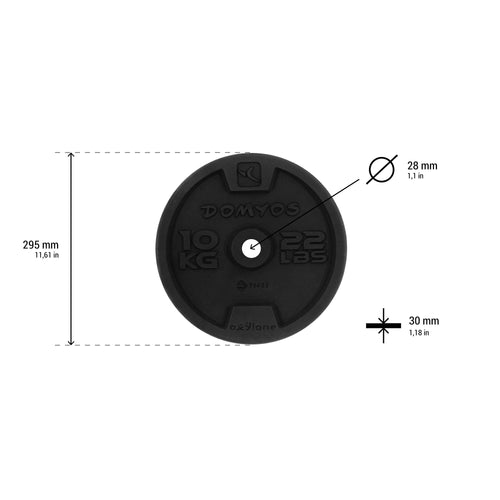 A photo of the 28 mm Cast Iron Weight Training Weight in use