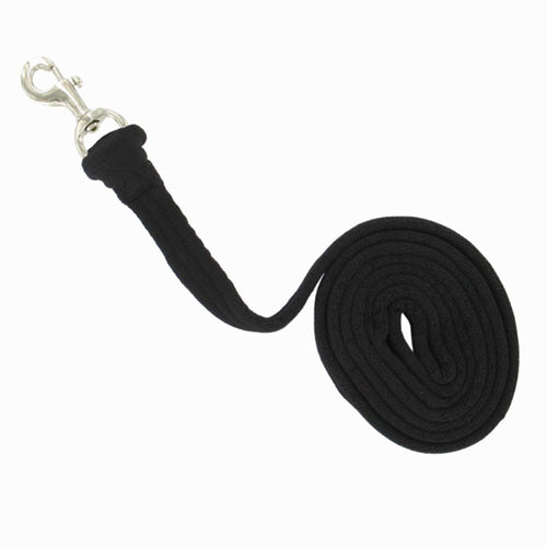 A photo of the 1.9 m Horse Riding Leadrope For Horse and Pony Soft - Black in use