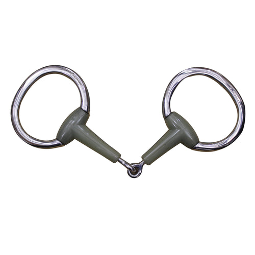 A photo of the Horseback Riding Resin Eggbutt Snaffle for Horse Pony in use