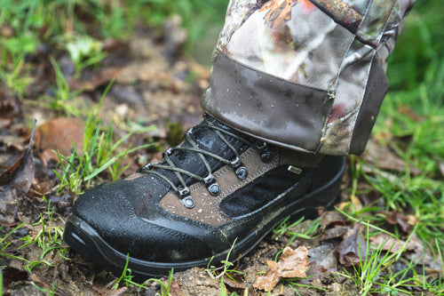 A photo of the Solognac Crosshunt 300 Waterproof Hunting Boots Men's in use