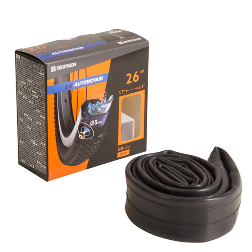 A photo of the Btwin 26" x1.7-2.2" Presta Self Sealing Inner Tube in use