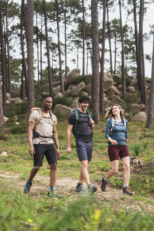Men's Hiking Synthetic Short-Sleeved T-Shirt MH100, bordeaux Image 5 of 5