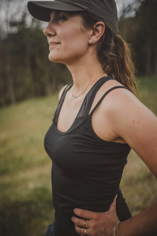 Forclaz Trek 500 Merino Wool Hiking Tank Top Women's, black Image 1 of 4