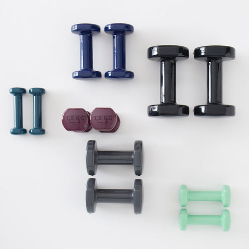 A photo of the Fitness 5 kg Dumbbells Twin-Pack - Black in use