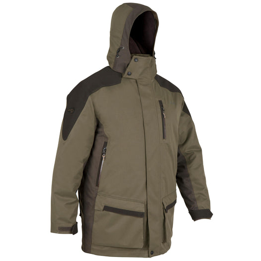 Solognac Sibir 500 Waterproof Hunting Parka Men's, dark ivy green Image 2 of 2