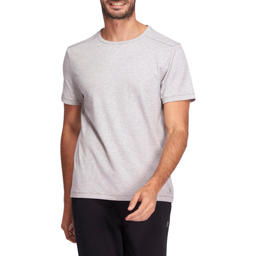 A photo of the Pilates and Gentle Gym Regular-Fit T-Shirt 500 in use