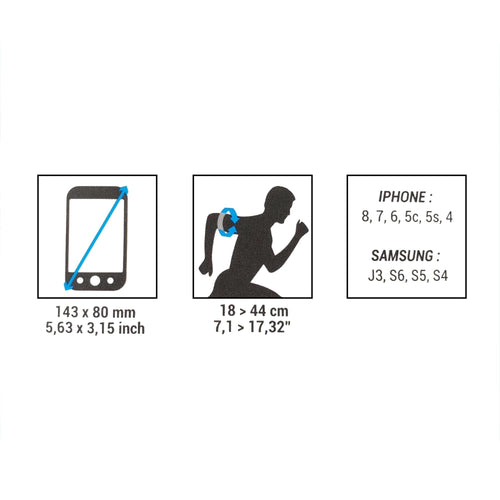 A photo of the Kalenji Smartphone Running Armband in use