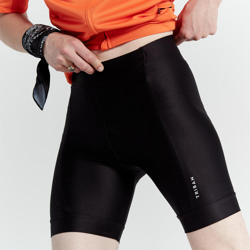 A photo of the Triban RC100 Bibless Road Cycling Shorts Men's in use