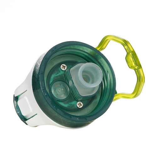 A photo of the Water Bottle With Instant Stopper & Straw 0.5L - Green in use