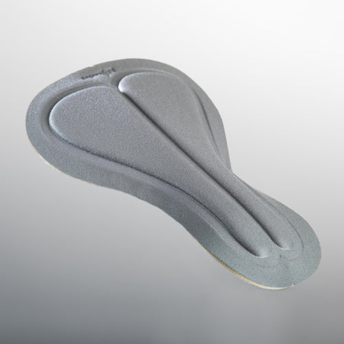 A photo of the Triban 500 Padded Moisture-Wicking Cycling Bike Shorts Women's in use