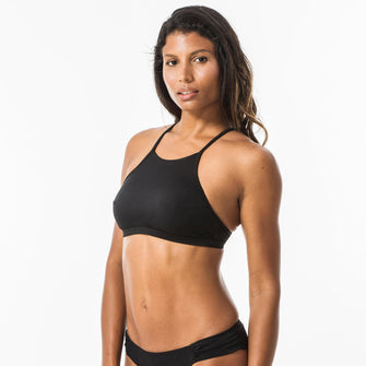 Olaian Andrea Surfing Swimsuit Crop Top with Padded Cups Women's, Image of