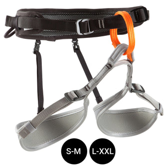 CLIMBING AND MOUNTAINEERING HARNESS - ROCK BLACK GREY, Image of