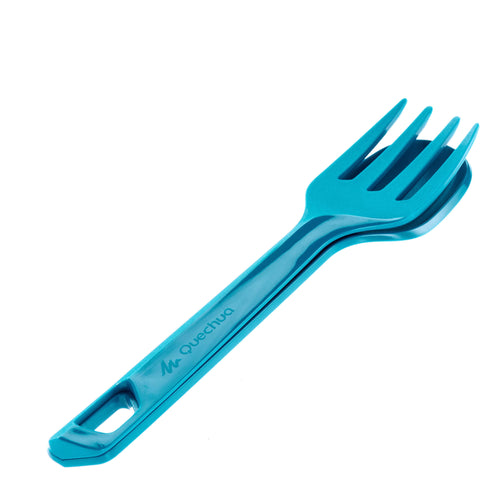 A photo of the Quechua 3-Piece Plastic Camping Cutlery Set in use