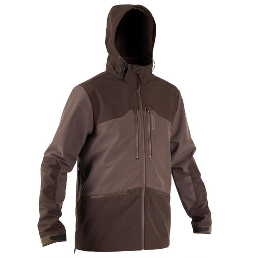SOFTSHELL HUNTING JACKET 500 - BROWN, deep shale Image 8 of 9