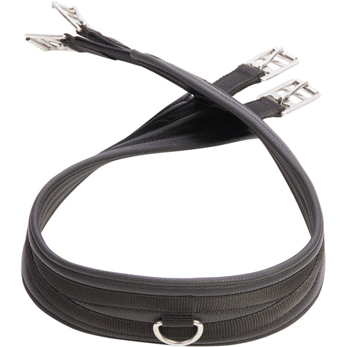 A photo of the Horse and Pony Riding Synthetic Girth 100 - Black in use
