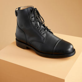 Adult Lace-Up Horse Riding Leather Jodhpur Boots 560 - Brown, Image of