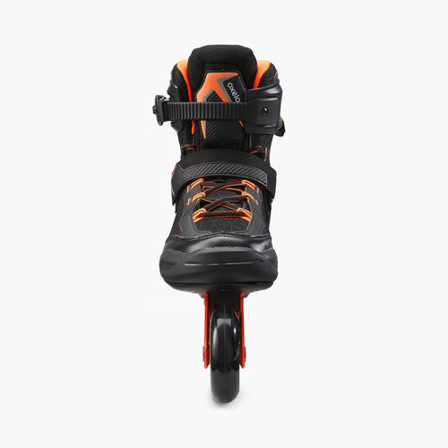 A photo of the Oxelo FIT500 Inline Fitness Roller Skate Aluminium 80mm 80A Men in use