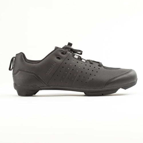 A photo of the Triban Adult GRVL500 Road & Gravel Cycling Lace-Up SPD Shoes in use