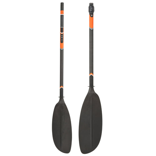 A photo of the Adult X500 Adjustable Light Carbon Fiber 2-Part Split Kayak Paddle in use
