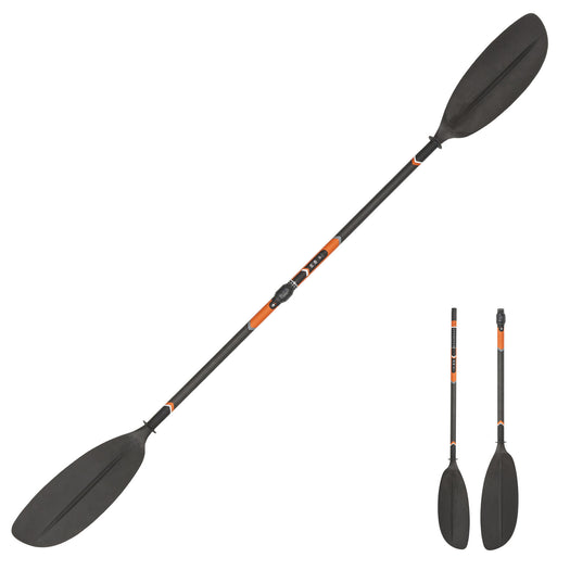 Adult X500 Adjustable Light Carbon Fiber 2-Part Split Kayak Paddle, black Image 4 of 4