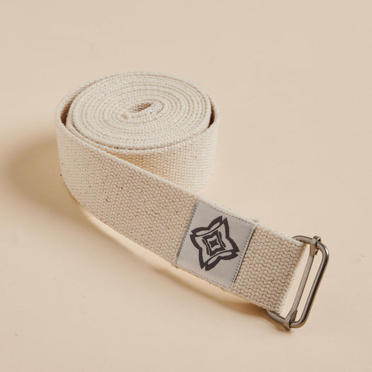 Domyos Cotton Yoga Strap, iced coffee Image 6 of 6