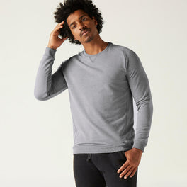 Men's Fitness Sweatshirt Crew 100 - Schist Grey, Image of