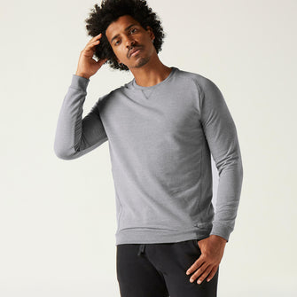 Men's Fitness Sweatshirt Crew 100 - Schist Grey, Image of