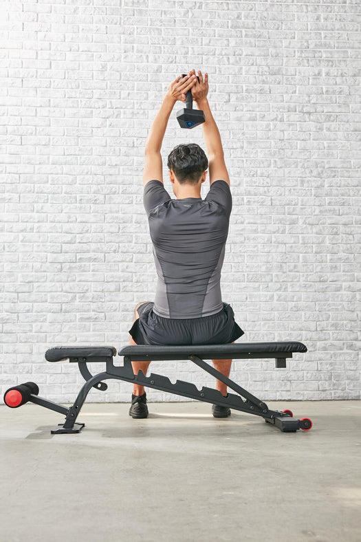 Domyos 900 Reinforced Flat and Incline Weight Bench, black Image 3 of 5