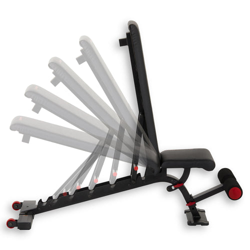 A photo of the Domyos 900 Reinforced Flat and Incline Weight Bench in use