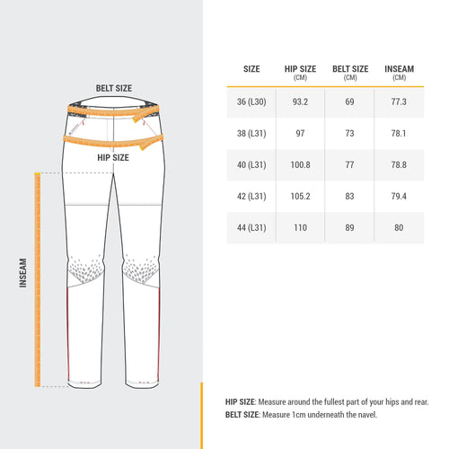 A photo of the Quechua MH550 Convertible Hiking Pants Women's in use