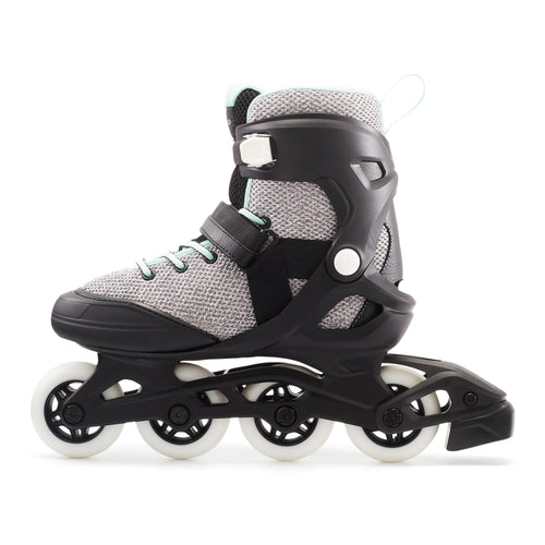 A photo of the Oxelo FIT100 Inline Fitness Roller Skate 76mm 80A Women in use