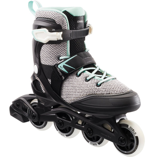 Oxelo FIT100 Inline Fitness Roller Skate 76mm 80A Women, pale gray Image 5 of 5