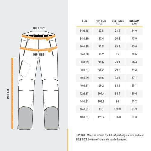 A photo of the Quechua SH500 X-Warm Water-Repellent Hiking Pants Women's in use