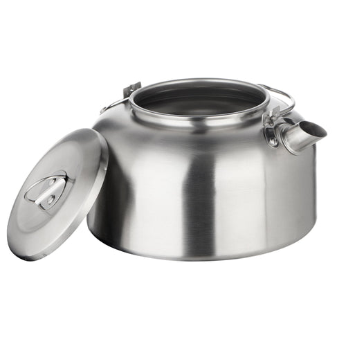 A photo of the Quechua MH500 1 L Stainless Steel Camping Kettle in use