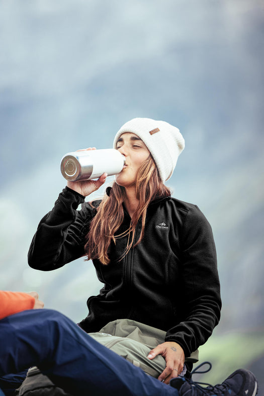 Women's Hiking Fleece Jacket - MH120, light gray Image 3 of 5
