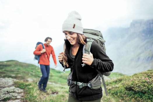 Women's Hiking Fleece Jacket - MH120, light gray Image 2 of 5