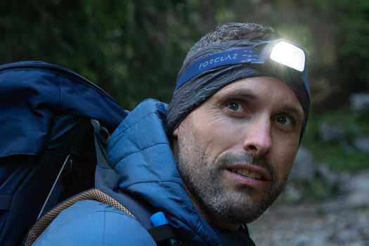 Forclaz Trek 100 Rechargeable 200 Lumens USB Hiking Head Lamp, galaxy blue Image 1 of 4