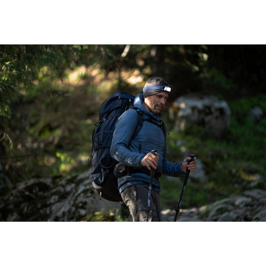 Forclaz Trek 100 Rechargeable 200 Lumens USB Hiking Head Lamp, galaxy blue Image 2 of 4