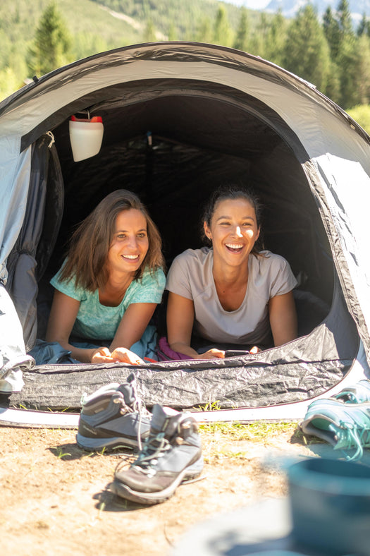 Quechua 2 Second Fresh & Black Waterproof Pop Up Camping Tent 2 Person, white Image 3 of 5
