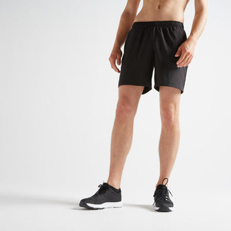 Men's Breathable Breathable Fitness Shorts - Black, Image of