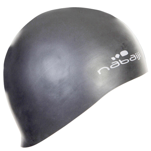 A photo of the Thin silicone swim cap - One size - grey in use