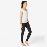 Women's Slim-Fit Fitness Leggings Fit+ 500 - Black, Image of