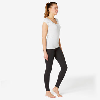 Women's Slim-Fit Fitness Leggings Fit+ 500 - Black, Image of