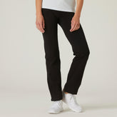 Women's Straight-Cut Fitness Leggings Fit+ 500 - Black, Image of