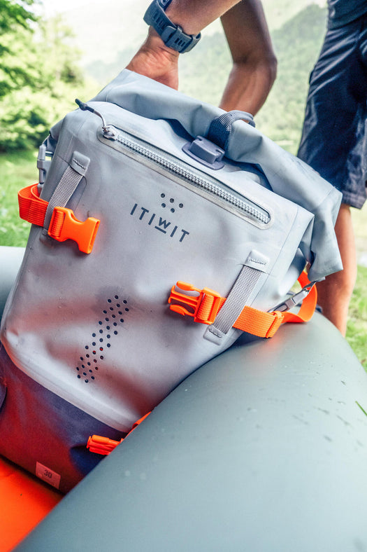Itiwit IPX6 Waterproof Backpack Roll Top Dry Bag 30L, pearl gray Image 4 of 5