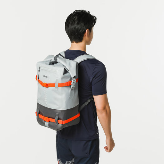 Itiwit IPX6 Waterproof Backpack Roll Top Dry Bag 30L, pearl gray Image 3 of 5