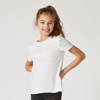 Domyos 100 Short-Sleeved Gym T-Shirt Kids', Image of