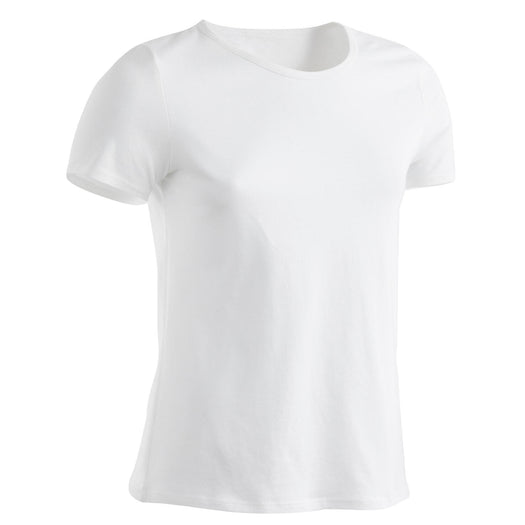 Domyos 100 Short-Sleeved Gym T-Shirt Kids', snow white Image 3 of 3