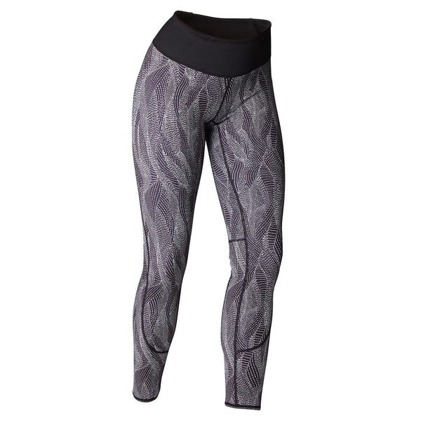 Women's Slim-Fit Fitness Leggings 100 - Mottled Dark Grey - Decathlon