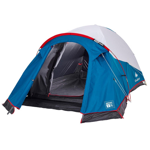 A photo of the Quechua Arpenaz 2XL Fresh & Black Waterproof Camping Tent 2 Person in use